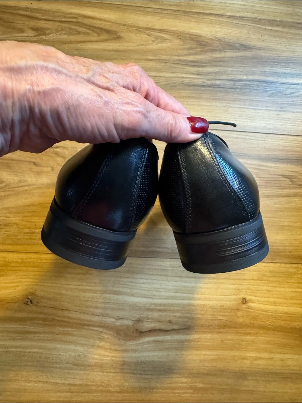 Steve Madden Black Leather Square-Toe Derby Shoes